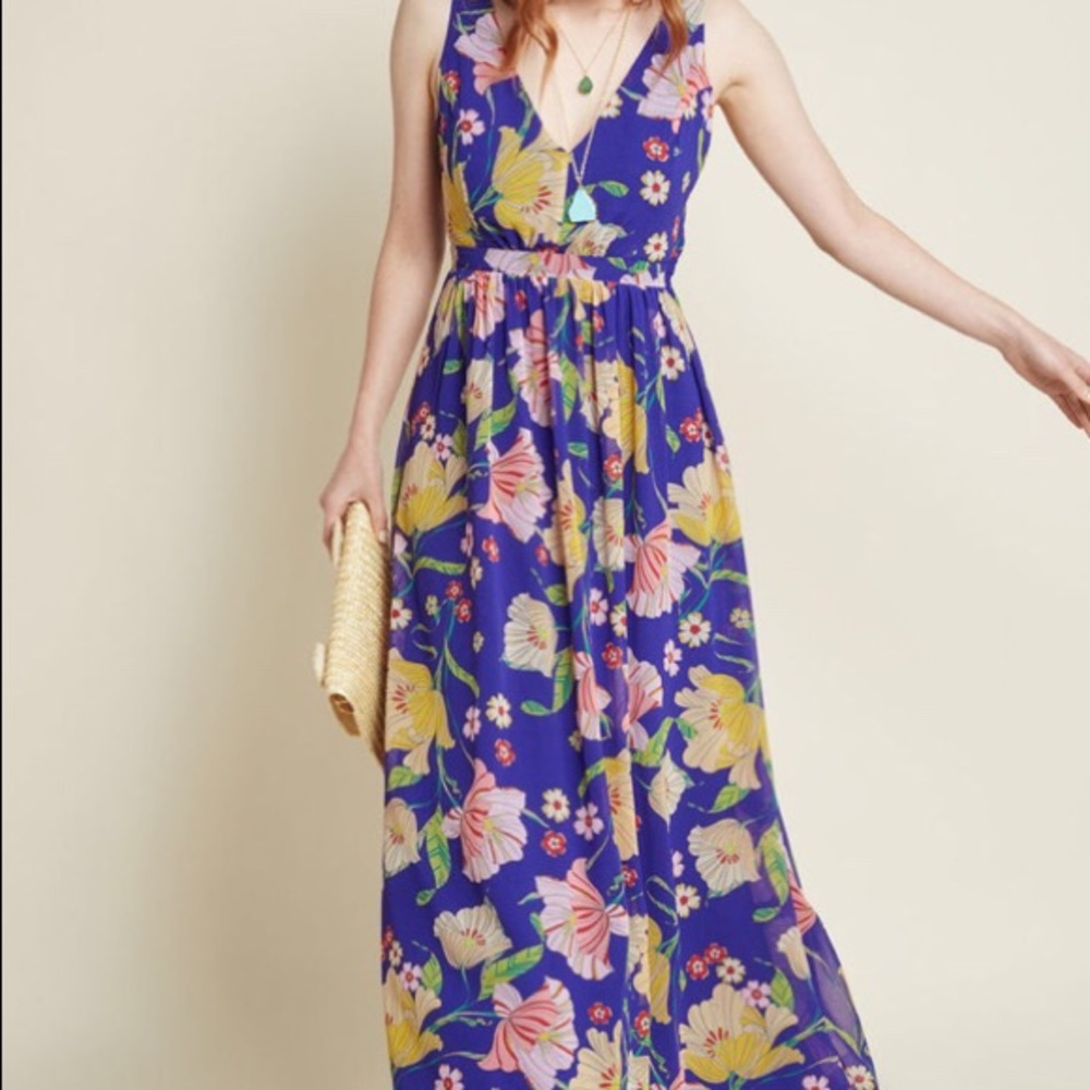ModCloth Muster the Length Maxi Dress in Sapphire